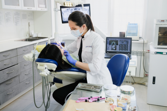 dental chair with patient